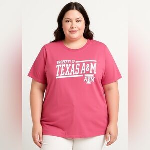 WOMENS 3X TEXAS A&M T-SHIRT IN PINK